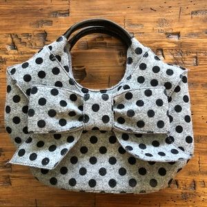 Kate spade ♠️ gray black polka dot handbag